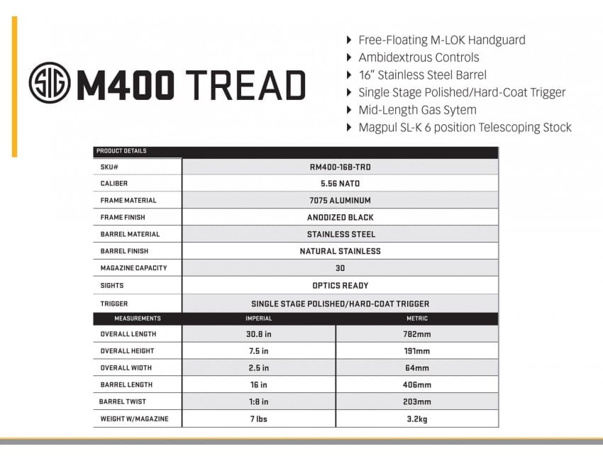SIG SAUER M400 TREAD RIFLE 5.56MM NATO 16-INCH - Image 5