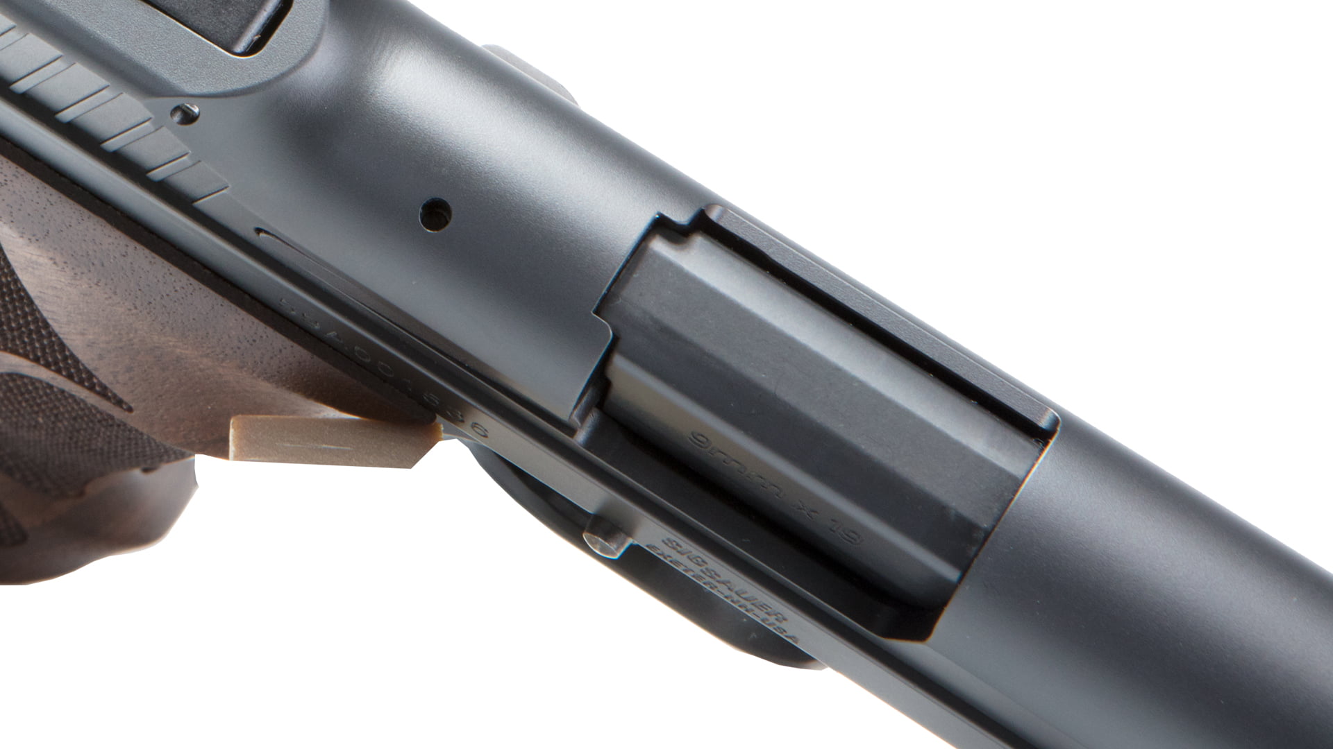 SIG SAUER P210 TARGET 9MM WALNUT GRIPS ADJUSTABLE SIGHTS 5″ BARREL 8RD - Image 4