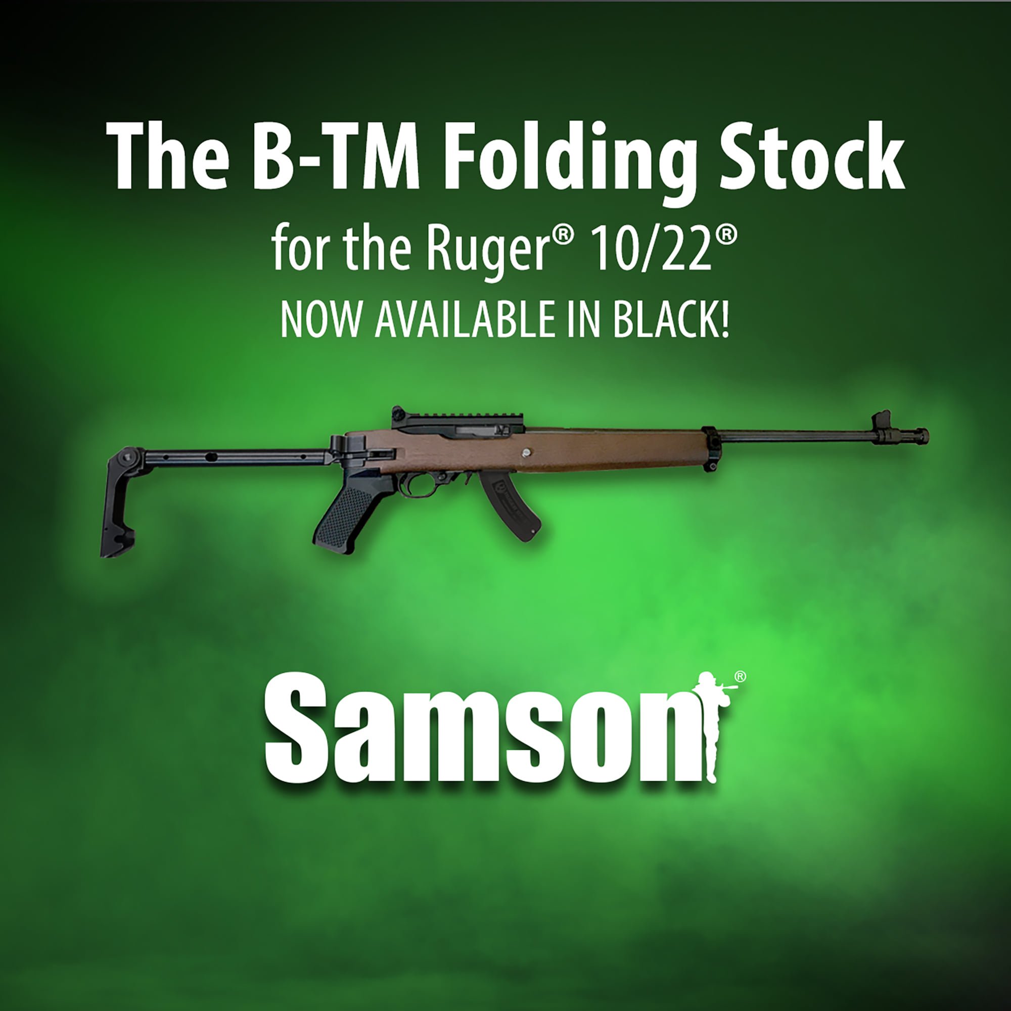 RUGER 10/22 B-TM FOLDING STOCK BY SAMSON – BLACK FINISH - Image 6