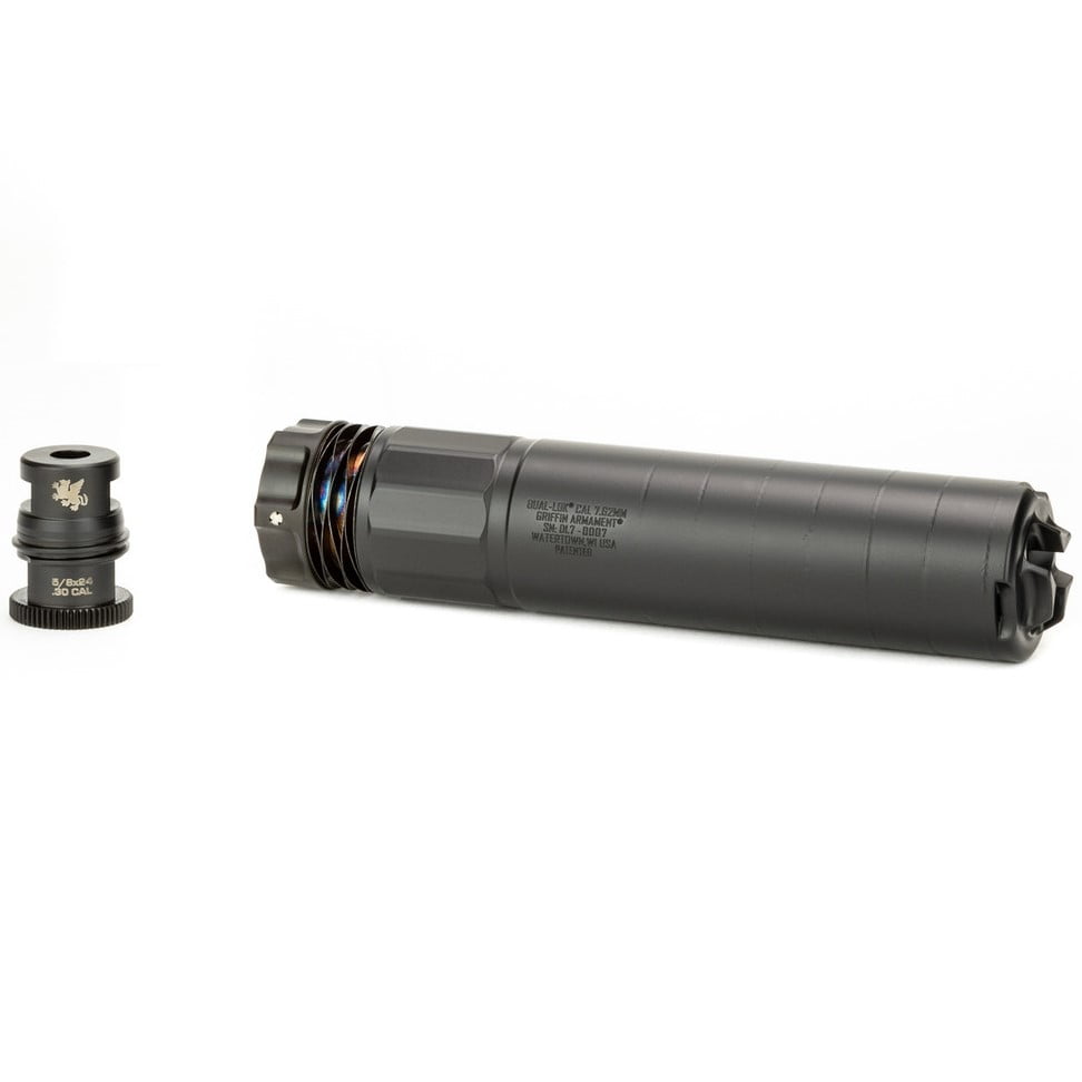 GRIFFIN ARMAMENT DUAL-LOK™ 7 SUPPRESSOR 7.62MM / .30CAL – BLACK
