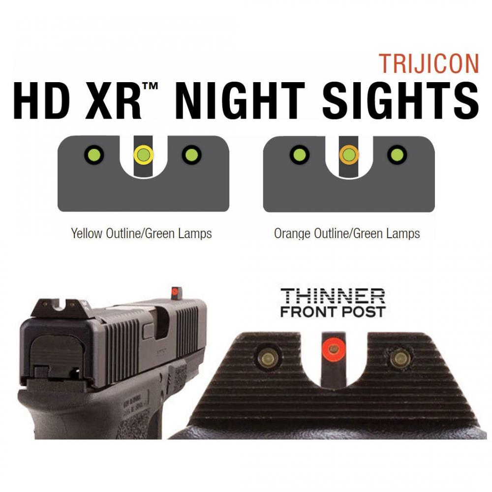 TRIJICON HD XR TRITIUM NIGHT SIGHTS ORANGE FRONT SIGHT FITS GLOCK 20,21,29,30,31,32 - Image 3