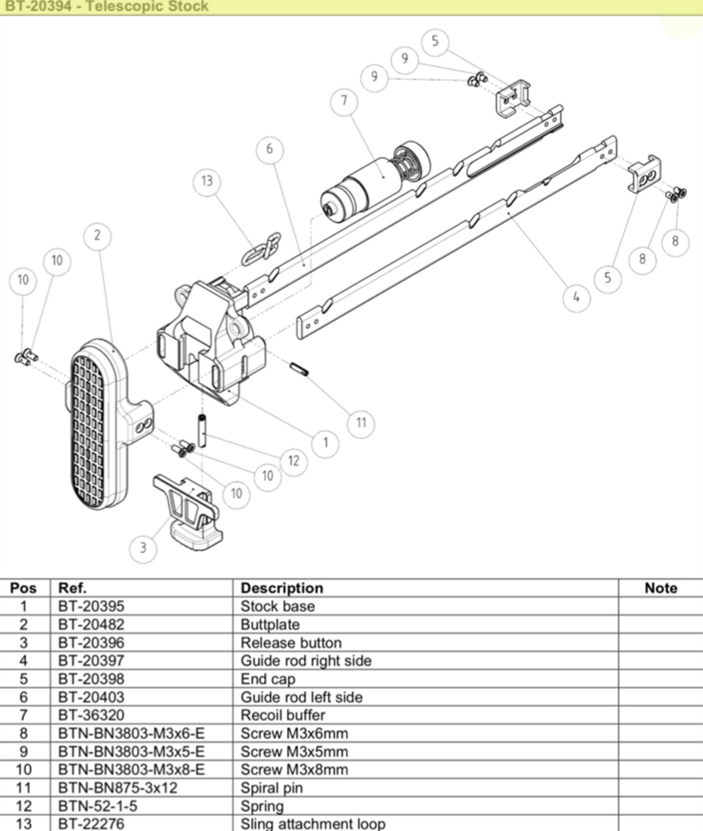 B&T TELESCOPIC STOCK W/ HYDRAULIC BUFFER – FITS APC9 APC40 APC45 - Image 4