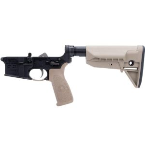 BCM COMPLETE LOWER RECEIVER GROUP W/ MOD 0 SOPMOD STOCK – FDE