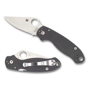 SPYDERCO PARA 3 DARK GRAY G-10 HANDLE – 3.0″ MAXAMET BLADE