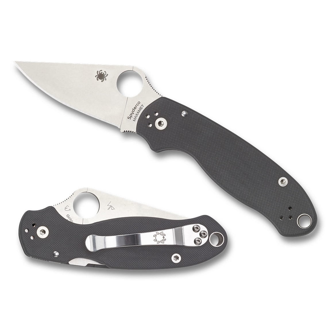 SPYDERCO PARA 3 DARK GRAY G-10 HANDLE – 3.0″ MAXAMET BLADE