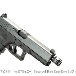 Alternative view of GRIFFIN ARMAMENT ATM BARREL FITS GLOCK 17 GEN 3/4 – 1/2X28 WITH MICRO CARRY COMP