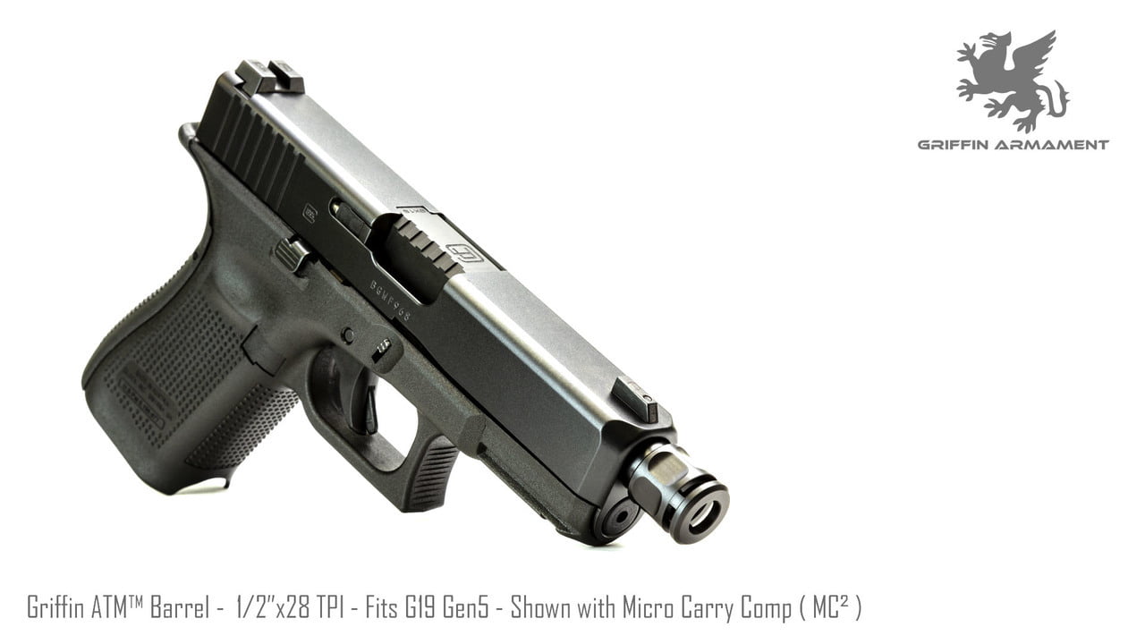 GRIFFIN ARMAMENT ATM BARREL FITS SIG P320F (LCI) – THREADED 1/2×28 – WITH MICRO CARRY COMP - Image 2