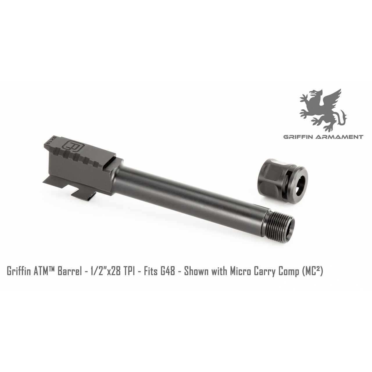 GRIFFIN ARMAMENT ATM BARREL FITS GLOCK 48 – 1/2X28 W/ MICRO CARRY COMP - Image 3