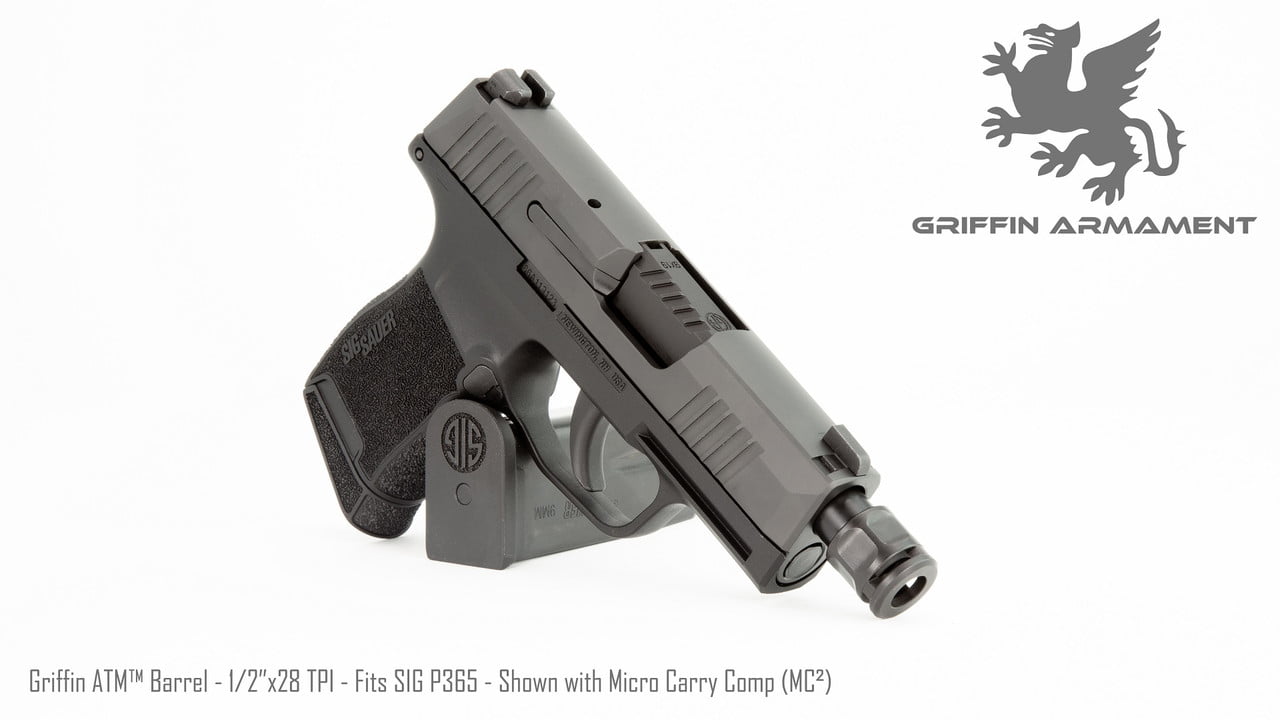 GRIFFIN ARMAMENT ATM™ BARREL FITS SIG P365 – 1/2X28 W/ MICRO CARRY COMP - Image 2