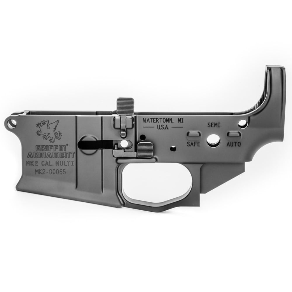 GRIFFIN ARMAMENT MK2 AMBI STRIPPED LOWER RECEIVER – BLACK - Image 2