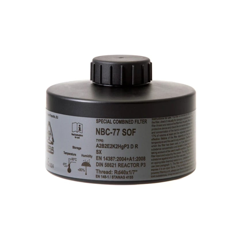 MIRA SAFETY CBRN GAS MASK FILTER NBC-77 SOF – 20 YEAR SHELF LIFE