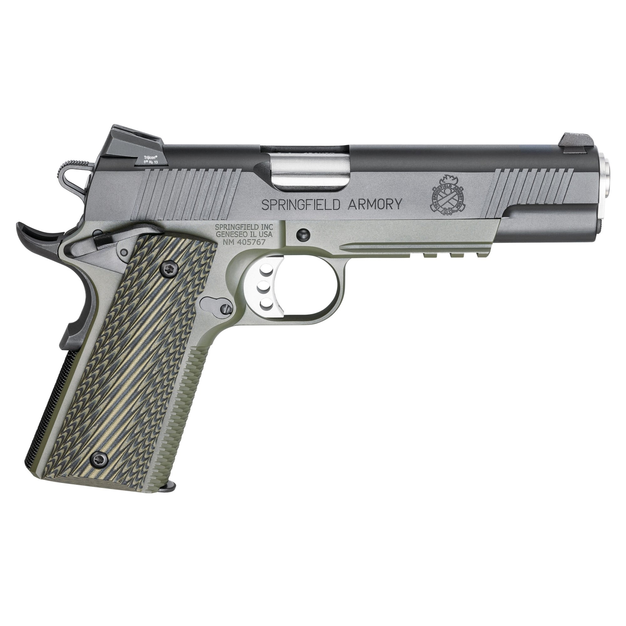 SPRINGFIELD ARMORY 1911 LOADED USMC OPERATOR 45ACP ODG FRAME W/RAIL PX9110ML18