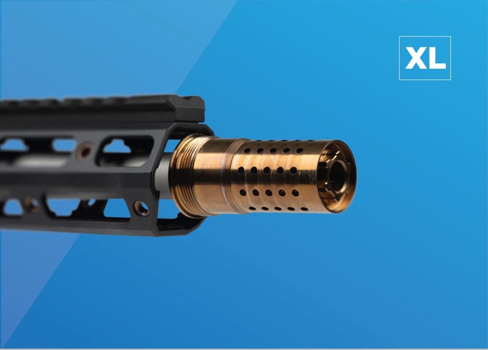 Q CHERRY BOMB XL MUZZLE BRAKE 5/8X24 – 8.6 BLK BORE - Image 2