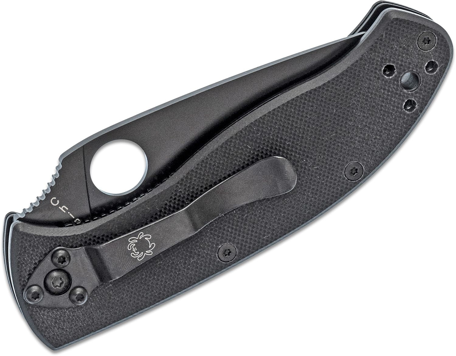 SPYDERCO TENACIOUS BLACK G-10 HANDLE BLACK DLC 3.39″ PLAIN EDGE BLADE - Image 3