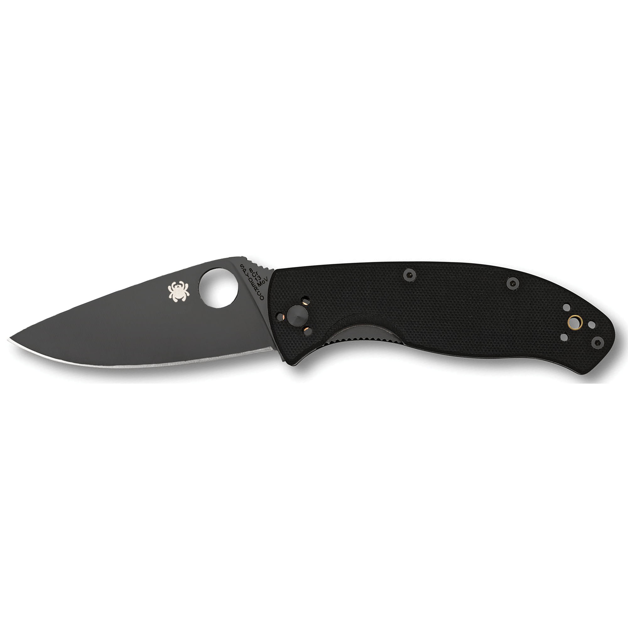 SPYDERCO TENACIOUS BLACK G-10 HANDLE BLACK DLC 3.39″ PLAIN EDGE BLADE - Image 2