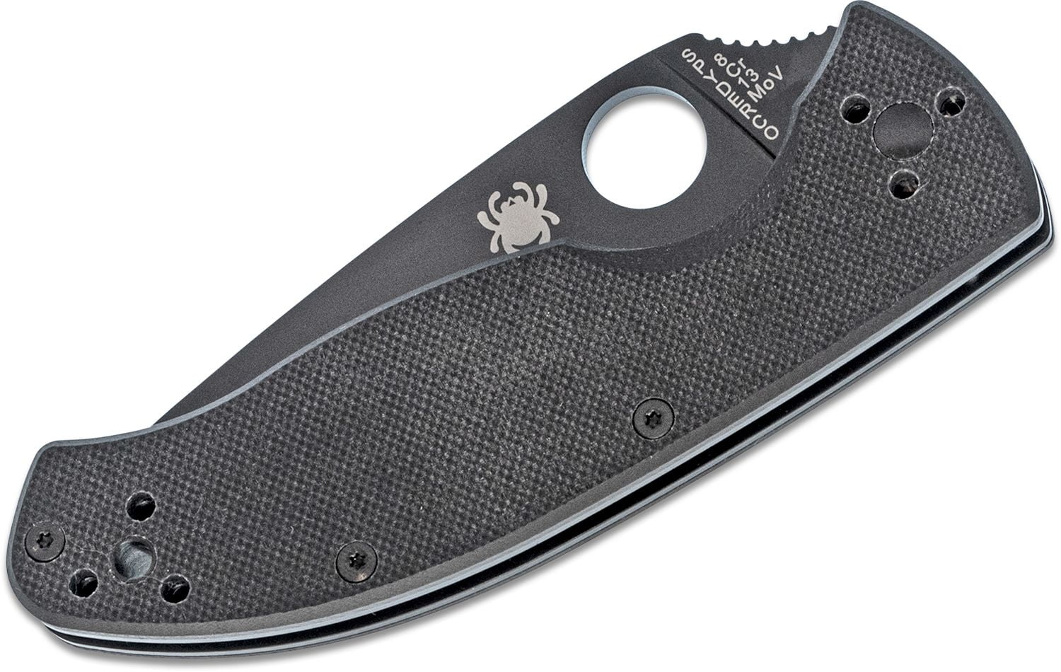 SPYDERCO TENACIOUS BLACK G-10 HANDLE BLACK DLC 3.39″ PLAIN EDGE BLADE - Image 4