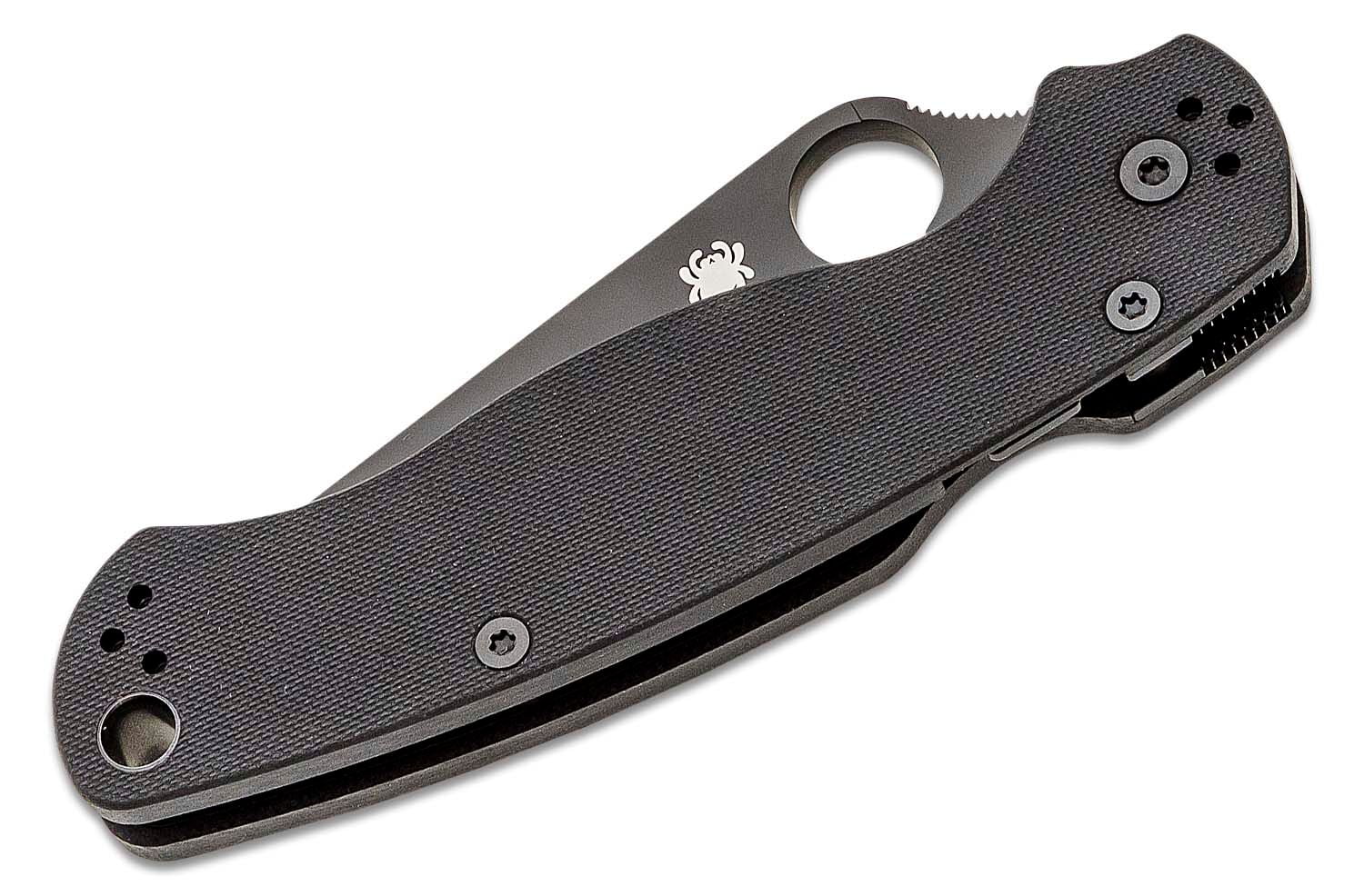 SPYDERCO PARAMILITARY 2 BLACK G-10 HANDLE BLACK DLC 3.44″ CPM-S45VN PLAIN EDGE BLADE - Image 3