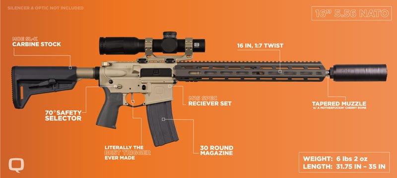 Q SUGAR WEASEL 5.56 NATO 16″ RIFLE - Image 6