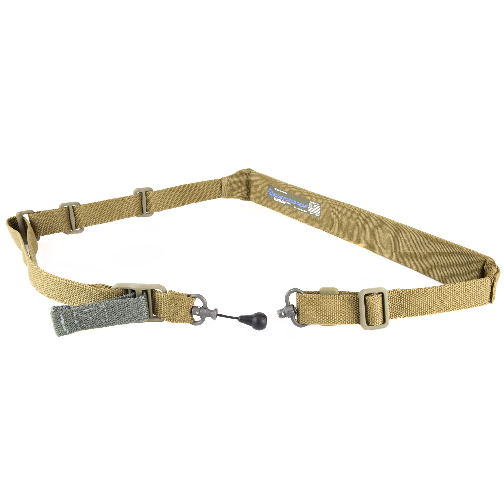 BLUE FORCE GEAR VICKERS 221 SLING – PADDED 2-TO-1 W/RED SWIVEL – COYOTE BROWN