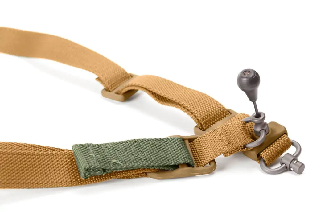 BLUE FORCE GEAR VICKERS 221 SLING – 2-TO-1 W/RED SWIVEL – COYOTE BROWN - Image 3