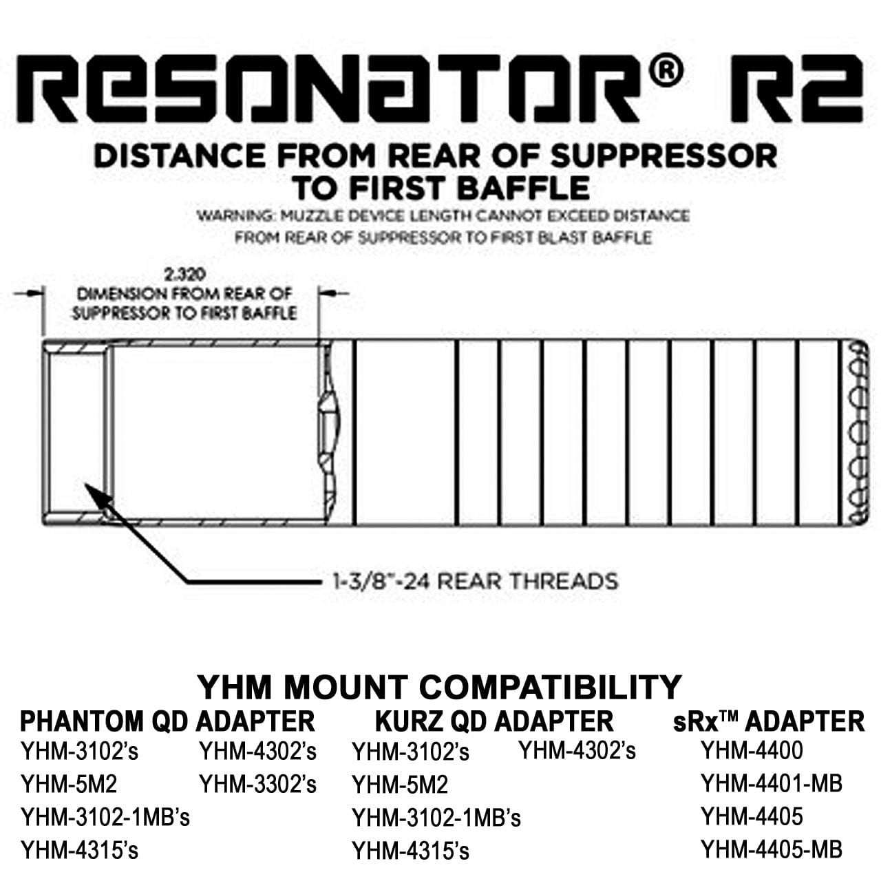 YHM RESONATOR R2 .30 CAL SUPPRESSOR - Image 7