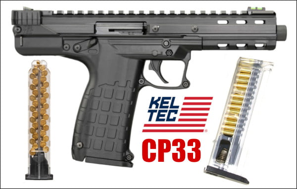 KEL-TEC CP33 22 LONG RIFLE 5.5″ BLACK PISTOL- 33+1 ROUNDS THREADED BARREL – 2 MAGS - Image 4