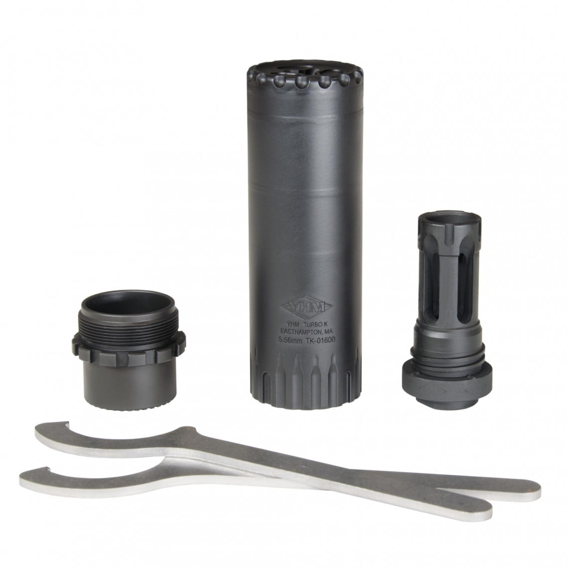 YHM TURBO K 5.56 SUPPRESSOR W/ QD MOUNT FLASH HIDER – DISCONTINUED